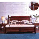 Real Rubber Solid Wood Double Bed in Leisure Design for Apatment Interior Fitout Furniture thumbnail-1
