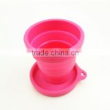 16112 Folding Silicone Cup With Lid, Colorful folding silicone cup with lid,OEM Logo folding silicone cup with lid