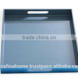 Set of 2 Square Colored Lacquer Serving Trays thumbnail-2