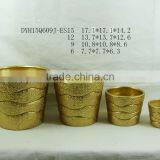 Golden Color Terracotta Flower Pot Christmas Various Shape Ceramic Flower Pot thumbnail-1