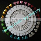 Graceful 55mm pearl colors decorative heart straight pin