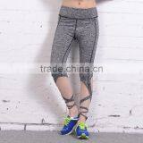 Fancy Design High Waist Bandage Hem Slim Fit Gym Runing Legging Pants For Women