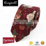 Digital Printing Flowers Custom-made Cotton Men's Ties thumbnail-1