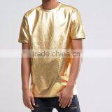 Gold Custom T Shirt Printing OEM Design Gold T-shirt Custom thumbnail-3