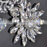 Women Fashion Crystal Gem Stone Flowers Pendant Chain Necklace thumbnail-3
