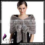 CX-B-106D 2016 Chinese Fashion Women Scarf Wholesale Rex Rabbit Fur Shawl thumbnail-1