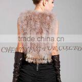 CX-G-B-79D Women Clothes Rabbit Fur Tassels Turkey Wholesale Feather Vest thumbnail-5