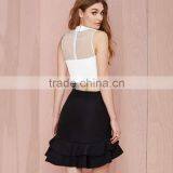 MGOO 2016 New Arrival Women Black Mermaid Skirts Fashion Hi Low Ruffles Office Suit Ladies 15144A010 thumbnail-2