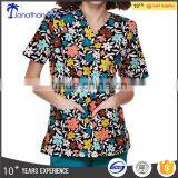 2016 Fashion Printed Design Hospital Nurse Scrubs Uniforms
