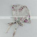 High Quality 100% Cotton Floral Pattern Baby Hat Girl Simple Cap With Easy Tie thumbnail-1