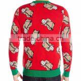 Men Red Sweater Allover Bear Pattern Christmas Pullover thumbnail-2