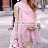 Zm35711a Summer Fat Women Sleeveless Chiffon Dresses for Pregnant thumbnail-5