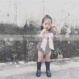 Hight Quality Short Sleeve Striped Designs Big Bow Baby Girl Rompers for Wholesale 2017 thumbnail-4