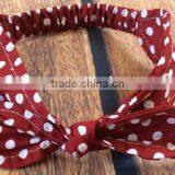 Latest Fancy Elastic Soft Stripe Cotton Bow Tie Custom Children Headband Rabbit Ears Bowknot Hair Tie Headband thumbnail-6
