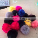 New Products Faux Fox Fur Pom Keychain thumbnail-5