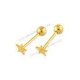 Gold Star Luster Women Unique 316l Tongue Piercing Industrial Barbell Jewelry, OEM thumbnail-1