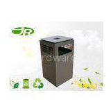 Galvanized Steel Outdoor Recycling Bin Grey Customized Size With Ashtray