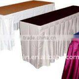 Rectangle Satin Table Skirting Table Skirts With Box Pleat Shirred Pleat Table Linen Polyester Table Cover