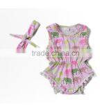 Latest Summer Printed Cotton Sleeveless Elephants One Piece Cute Baby Animal Romper thumbnail-1