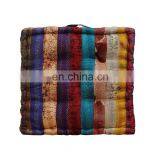 Silk Stripe Patchwork Kantha Floor Cushion Wholesale Floor Cushion thumbnail-3