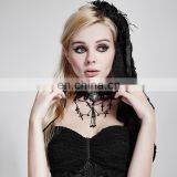 Gothic Laced and Chained Necklace With Cameo and Crosses thumbnail-4