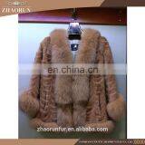 2016 Winter Dyed Mink Fur Coat Jacket Lady Elegant Real Mink Parka With Fox Fur Collar thumbnail-5
