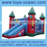 Newest Funny Clown Inflatable Castle Dry Slide for Kids and Adults