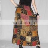 Wholesales patchywork hippie clothing Maxi Summer Womens Skirts .