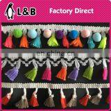 China 2017colorful Tape Sewing With Fringe/tassel Yards Wholesale Pom Pom Trim