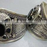 (KB-00003) Afghan Bracelet Black Agate Cuff thumbnail-1