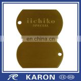 Wholesale Custom Debossed Logo Solid Brass Dog Tag thumbnail-1