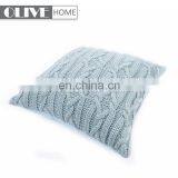 High Quality Home Decorative Light Blue Cushion Cover With Jacquard Cable Knit thumbnail-5