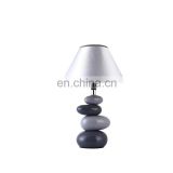 Wholesale cumulate stone shape ceramic base modern nordic nightstand lamps for hotel bedside
