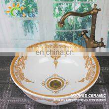 Moroccan European Porcelain Bathroom Sinks With Countertop