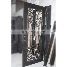 Modern Double Glass Wrought Iron Door thumbnail-5