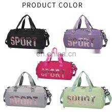 Workout Men Womens Gym Bags With Shoe Compartment Sports Custom Print Gym Duffle Sport Bag thumbnail-5