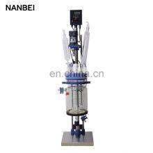 High Pressure Chemical Lab Size Mixing Double Layer Glass Reactor Bioreactor thumbnail-3