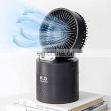 2021 Portable Desktop Mini Fan& Humidifier Usb Rechargeable Battery Table Small Air Cooling Fan for Summer Gift thumbnail-1