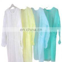 Xiantao Manufacturer PP/PP+PE/SMS Non Woven Visit Gown White Yellow Blue Green Disposable Isolation Gown thumbnail-1
