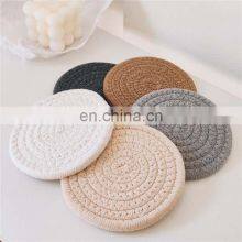 Amazon Heat-Resistant Woven Cotton Rope Cup Coaster Absorbent Braided Coasters For Drinks thumbnail-5