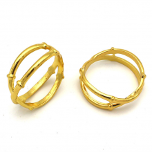 Spot Simple Style Bamboo Metal Golden Buckle Napkin Ring For Event Decoration thumbnail-5