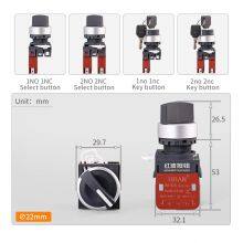 Ip65 30mm Chrome Plated Brass Rotary 2 Position 20a 1no 1nc on off Latching Switch thumbnail-4