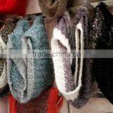 Hot Selling Fashion Warm Mohair Quality Two Colors Knitting Winter Circle Loop Scarf thumbnail-2