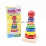 Baby Wooden Rainbow Tower Blocks Toys