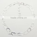 Delicate Mixed Open Shapes Sterling Silver Trendy Necklace