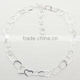 Delicate Mixed Open Shapes Sterling Silver Trendy Necklace thumbnail-1