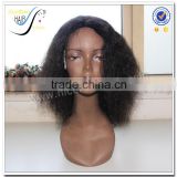 Wholesale natural color afro kinky human hair 100% virgin hair full lcae wig
