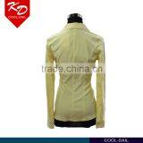 2016 Ladies' Plain T-shirts OEM Service Lapel Collar Casual Suit Design Custom Shirts thumbnail-3