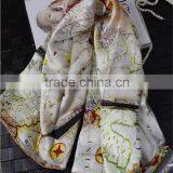 Wholesale Good Quality Custom White Silk Screening Neck Scarf thumbnail-1