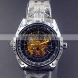 Antique Men's Watch Luury Famous Brand Jaragar Automatic Skeleton Wrist Watch Golden Male Stainless Steel Montre Homme thumbnail-1